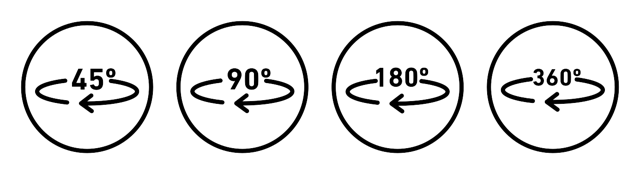 Angle 45 To 360 Degrees Icons vector