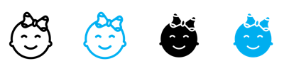 Baby Girl Face Icon vector