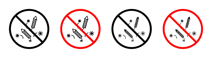 Ban On Fireworks Sign Icon SVG