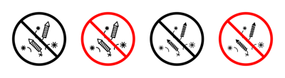 Ban On Fireworks Sign vector