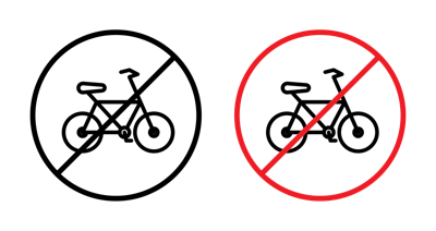 Bicycle Prohibition Sign vector