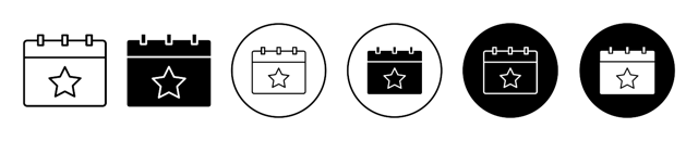 Calendar With Star Icon vector