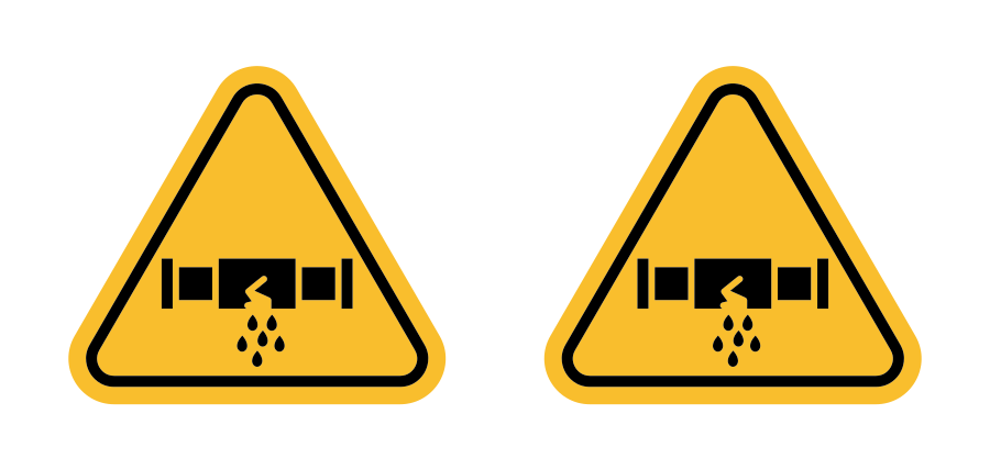 Caution Safety Leak Of Water Or Chemical Material Sign Icon SVG