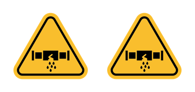 Caution Safety Leak Of Water Or Chemical Material Sign vector