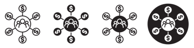 Crowd Funding Icon With Gotham Icon vector