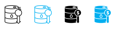 Crude Oil Barrel Price Falling Down Icon vector