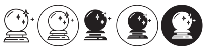 Crystal Ball Line Icon vector