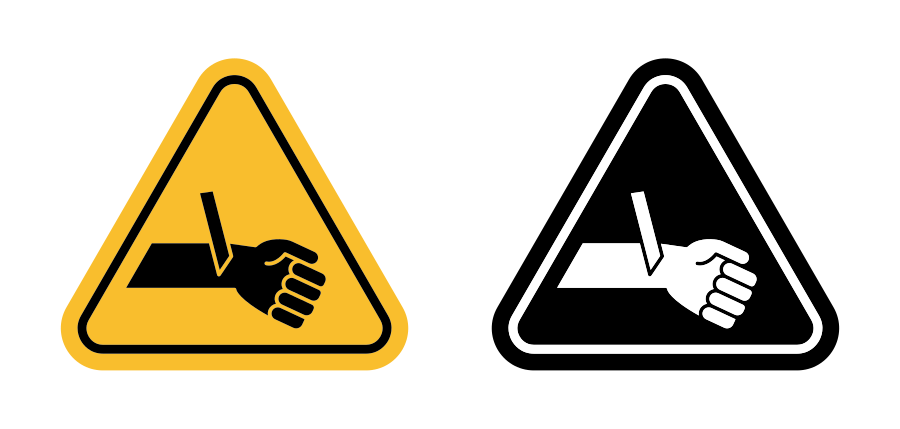 Cutting Hand Straight Blade Sign Icon SVG