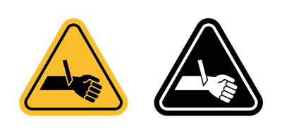 Cutting Hand Straight Blade Sign vector