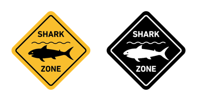Danger Of Shark Sign vector