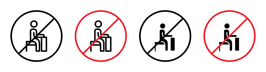 Do Not Sit Sign Icon SVG
