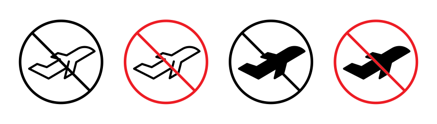 Dont Fly Sign Icon SVG