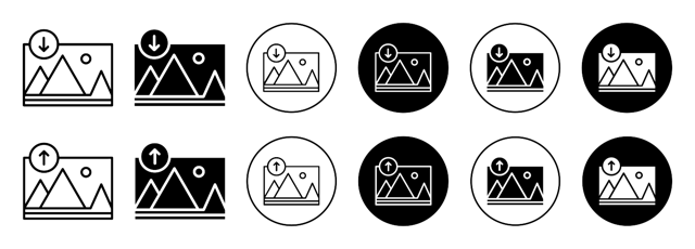 Downlaod Or Upload Image Icon vector
