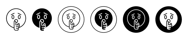 Emoticon Making Silence Icon vector
