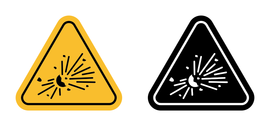 Explosive Materials Hazard Sign Icon SVG