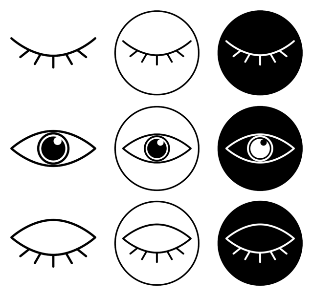 Eyes Open And Closed Icon vector