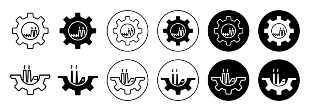 Factory And Gear Icon vector