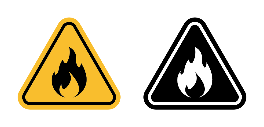 Fire Warning Sign Icon SVG