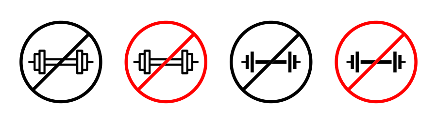 Forbidden Barbell Sign Icon SVG
