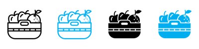 Fruit Basket Icon vector