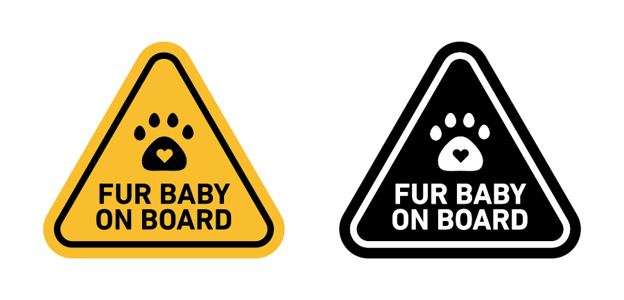 Fur Baby On Board Sign Icon SVG