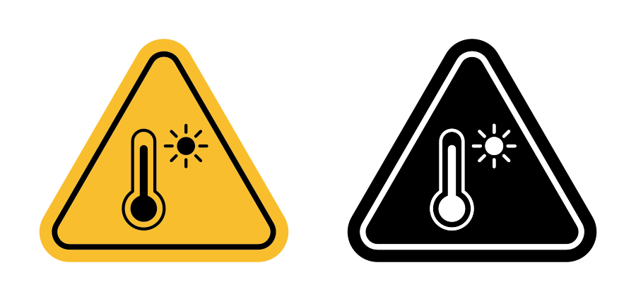 High Temperature Warning Sign Icon SVG