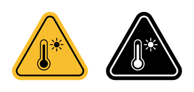 High Temperature Warning Sign vector