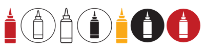 Ketchup And Mustard Squeeze Bottle Icon vector