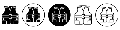 Life Jacket Icon With Black Outline vector