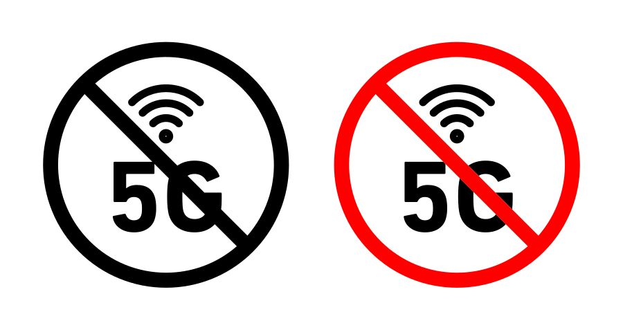 No 5G Signal Sign Icon SVG