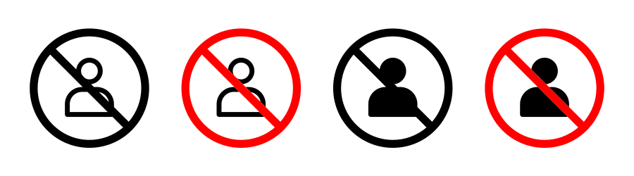 No Account Sign Icon SVG