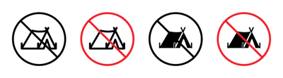 No Camping Sign vector
