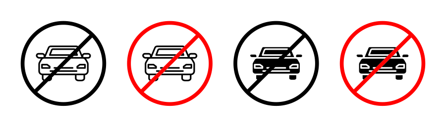 No Cars Sign Icon SVG