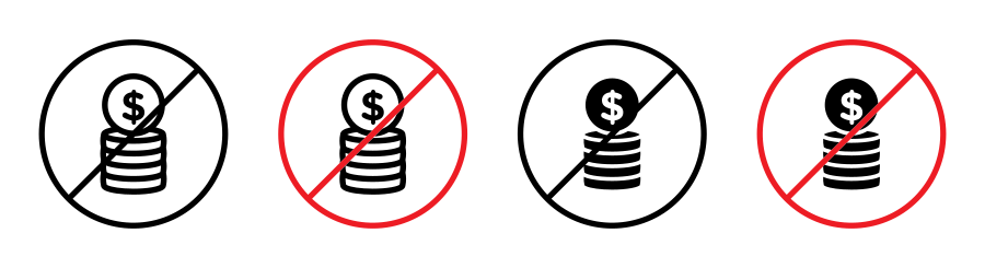 No Cash Sign Icon SVG