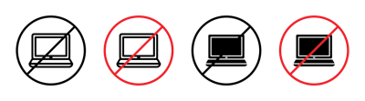 No Computer Sign vector