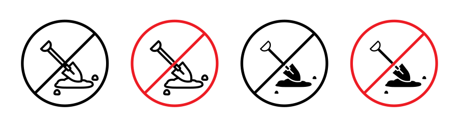No Digging Sign Icon SVG