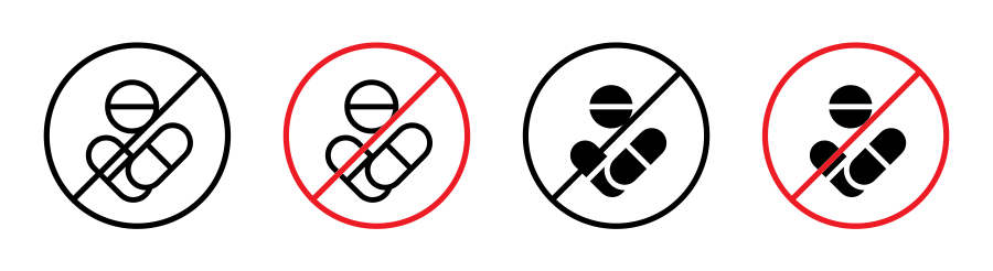 No Drugs Sign Icon SVG