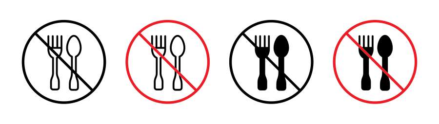 No Eating Sign Icon SVG