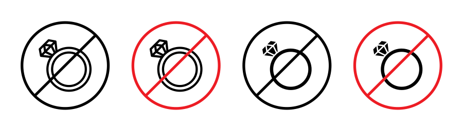 No Jewelry Sign 2 Icon SVG