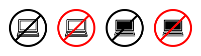 No Laptop Sign vector