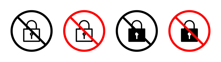 No Lock Sign Icon SVG