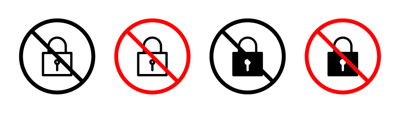 No Lock Sign vector