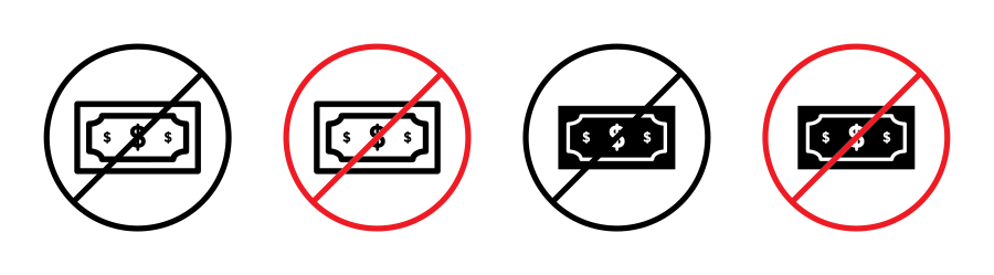 No Money Sign 2 Icon SVG