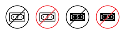 No Money Sign 2 vector