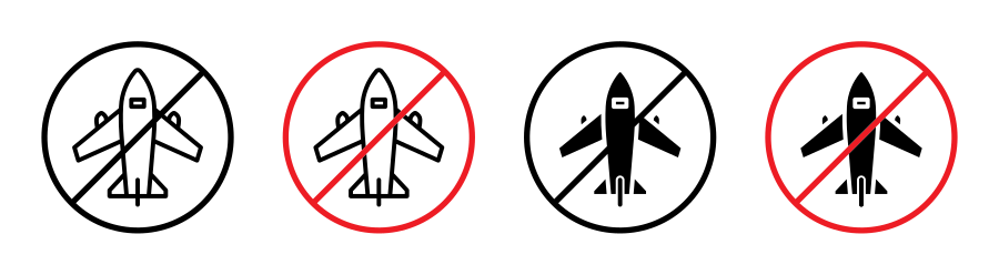 No Plane Sign Icon SVG