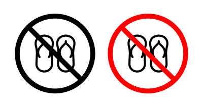 No Sandals Sign vector
