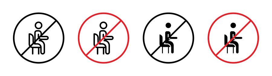 No Sitting Sign Icon SVG