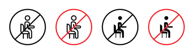 No Sitting Sign vector