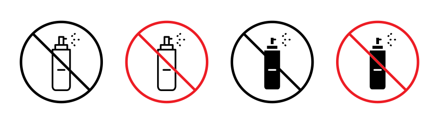No Spray Can Allowed Sign Icon SVG