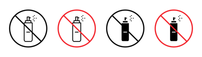 No Spray Can Allowed Sign vector